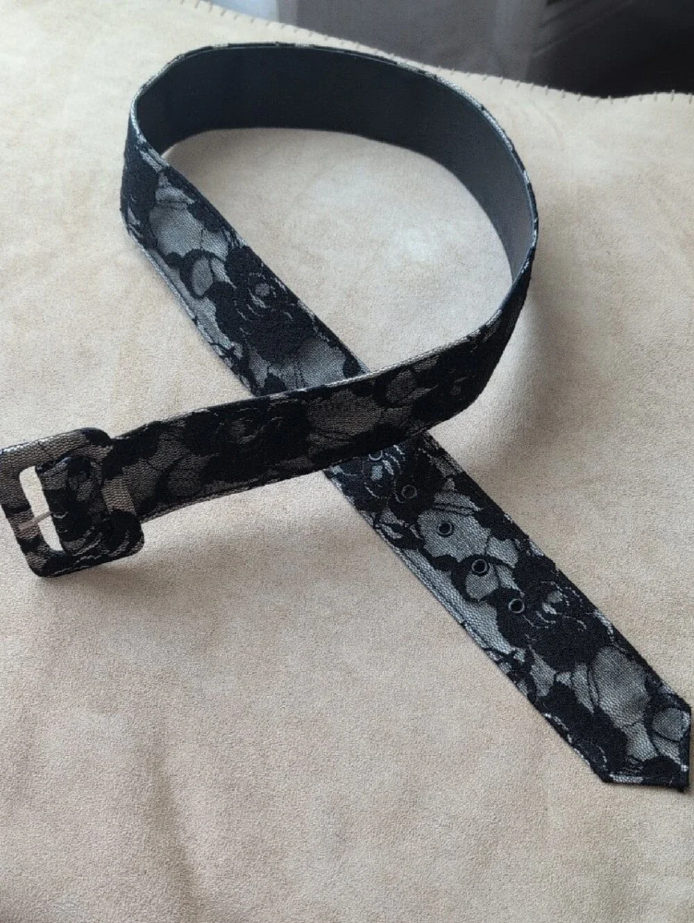 Black Lace Wide Fashion Belt